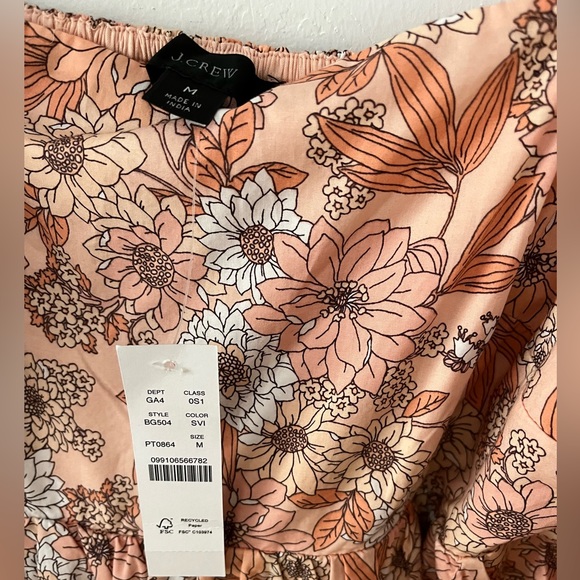 J. Crew pink flower poplin baby doll mini dress - Picture 5 of 7